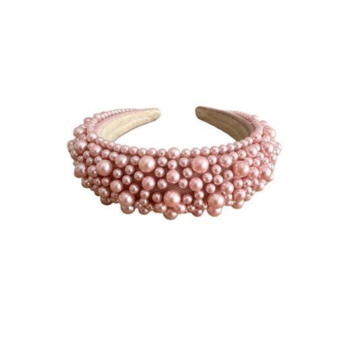 Pearly hairband with pearls, pink