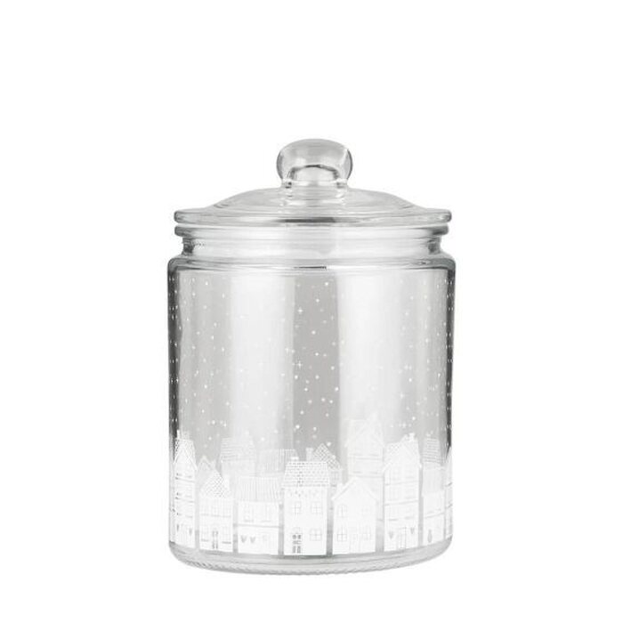 Ib Laursen Glass jar with lid Christmas town 1,9 l