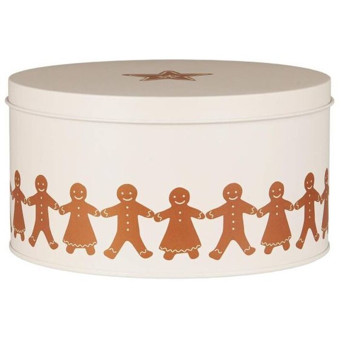 Ib Laursen Metal jar with lid gingerbread , round