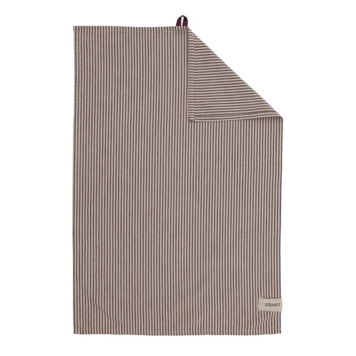 Ernst Striped kitchen towel 47 x 70 cm, red/beige