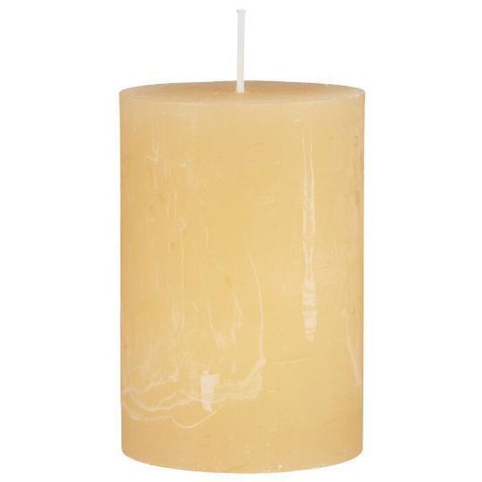 Ib Laursen Pillar candle rustic 6,8 x 10 cm, lemonade