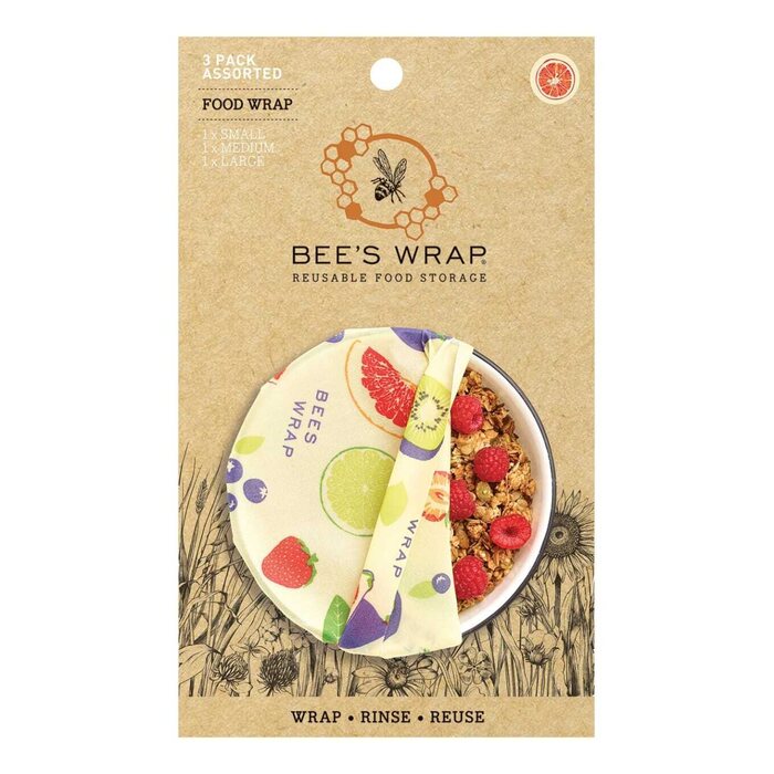 Bee`s Wrap Mehiläisvahakääre 3 kpl/pkt, pieni/keskikokoinen/suuri - VALITSE KUOSI