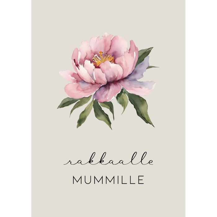 Rakkaalle mummille kortti
