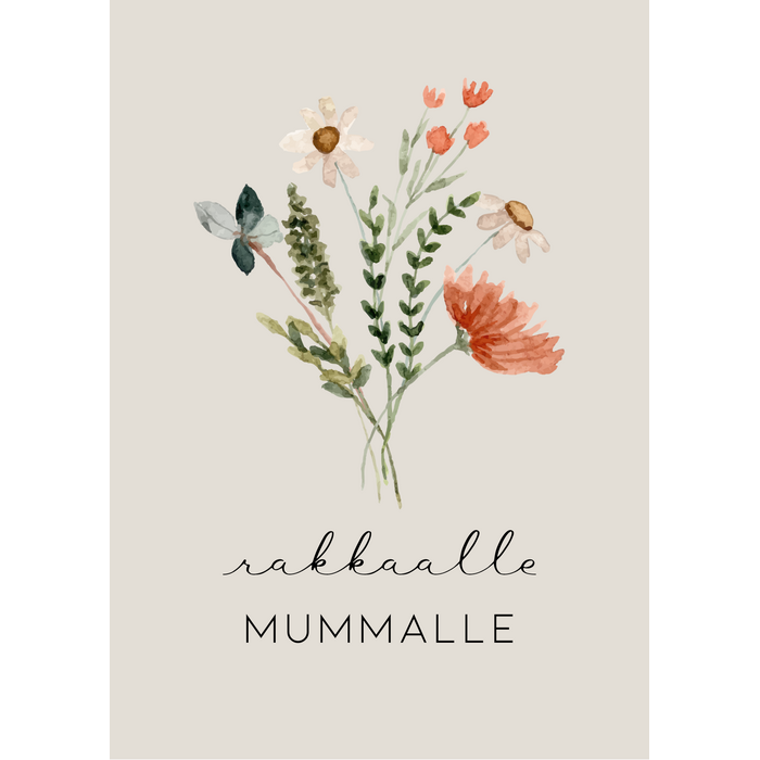 Rakkaalle mummalle kortti