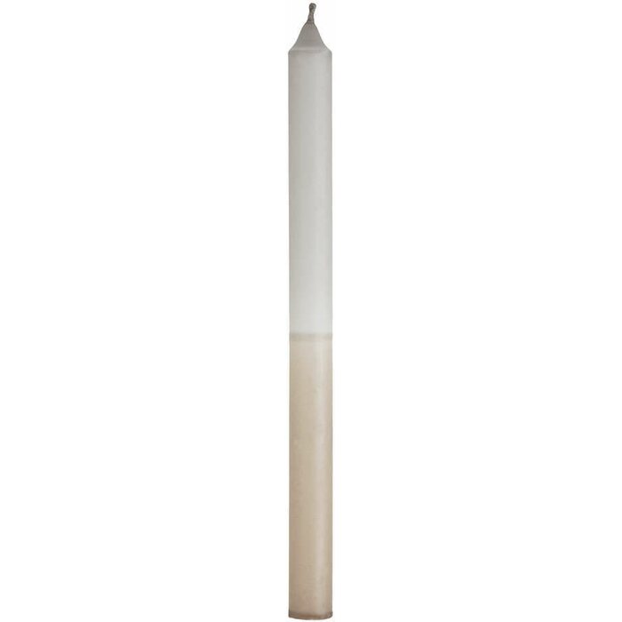 Madam Stoltz 2-värinen kruunukynttilä 29,5 cm, vaaleanharmaa/taupe